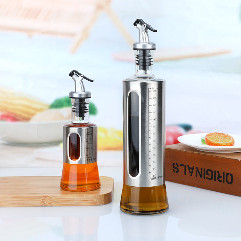 Kitchen Storage Bottle Cooking Oil Vinegar Seasoning Bottle Glass